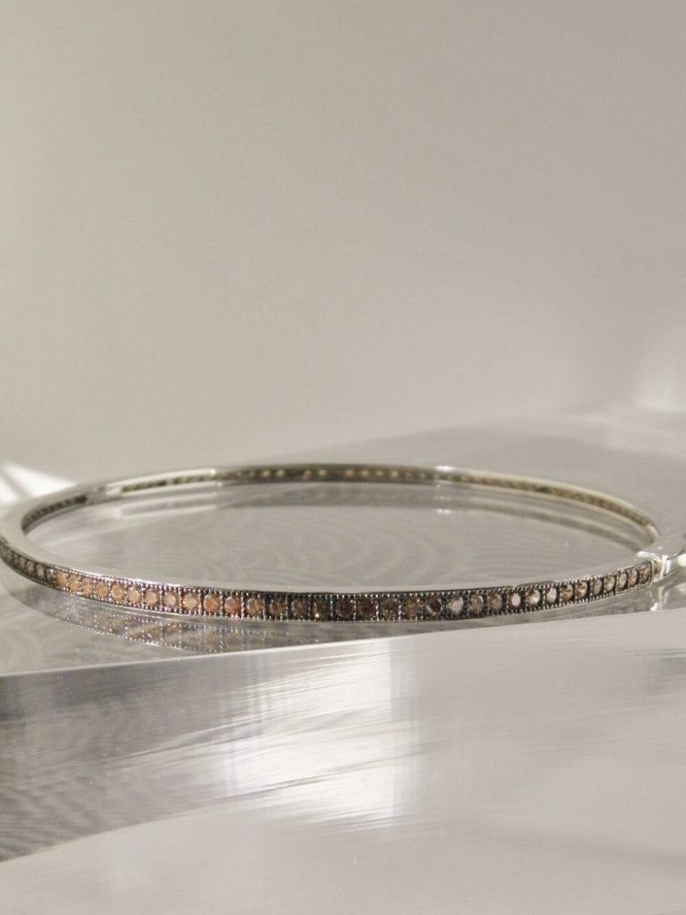 Brand new special safety buckle solid 925 sterling silver with CZ bangle - Picture 2 of 5